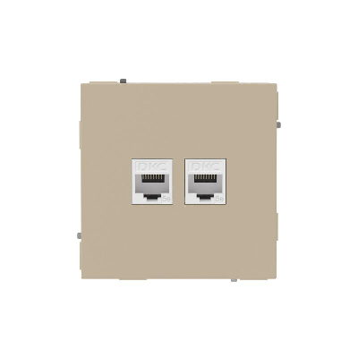 Розетка компьютерная 2-м KANT RJ45 кат.5E без шторки ванильн. марципан DKC 7015664
