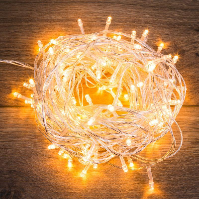 Гирлянда светодиодная "Твинкл Лайт" 20м 160LED тепл. бел. провод ПВХ бел. прозр. Neon-Night 303-306
