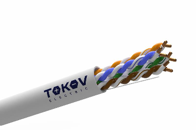 Кабель витая пара U/UTP 4х2х24AWG(0.48мм) кат.5E PVC Fluke tested (м) TOKOV ELECTRIC TKE-C06-U/UTP-42-5E-305