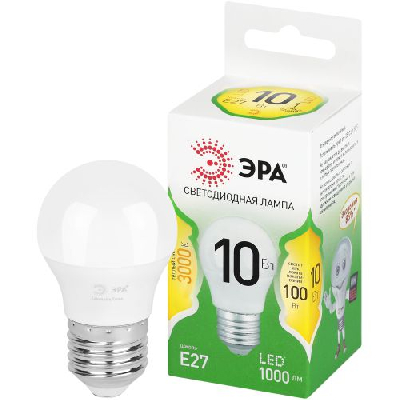Лампа светодиодная GREEN LINE P45-10W-830-E27 GL 10Вт шар 3000К свет тепл. E27 Эра Б0066977