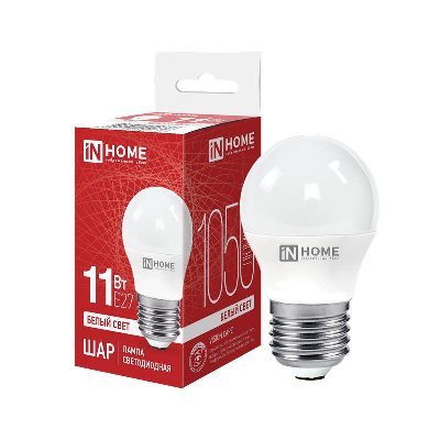 Лампа светодиодная LED-ШАР-VC 11Вт 230В E27 4000К 820Лм IN HOME 4690612020617