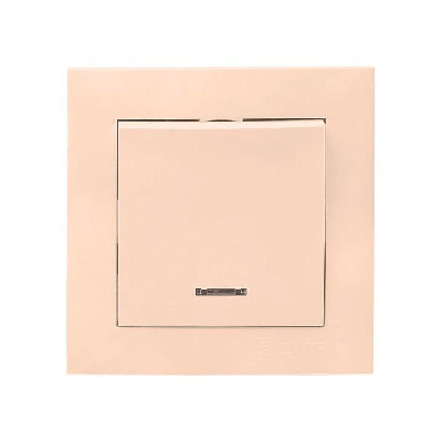 Выключатель 1-кл. СП Валенсия 10А IP20 с индикатором крем. PROxima EKF EWV10-121-20