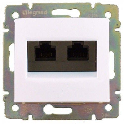 Розетка компьютерная 2-м СП Valena RJ45 кат.5 UTP механизм сл. кость (DIY-упак.) Leg 695626