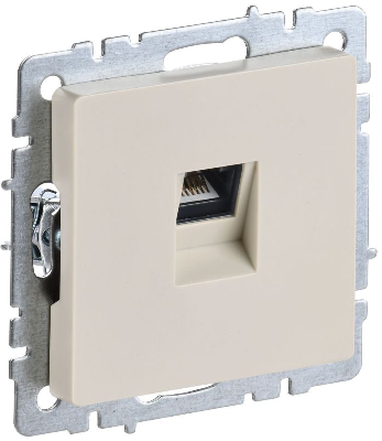 Розетка компьютерная СП RJ45 кат.5E BRITE РК10-БрКр беж. IEK BR-K10-1-K10