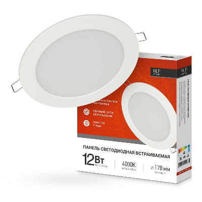 Светильник светодиодный ДВО RLP-eco 12Вт 230В 4000К 840Лм 170/150мм бел. IP40 IN HOME 4690612010007
