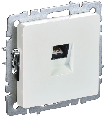 Розетка компьютерная СП RJ45 кат.5E BRITE РК10-БрЖ жемчуж. IEK BR-K10-1-K36
