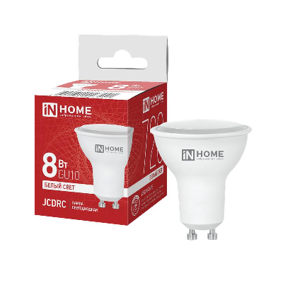 Лампа светодиодная LED-JCDRC-VC 8Вт 230В GU10 4000К 600лм IN HOME 4690612023441
