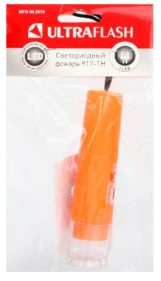 Фонарь 917-TH (1LED 1 режим 3хAG10; блист-пакет; оранж.) Ultraflash 12415