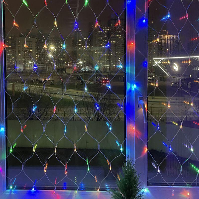 Гирлянда светодиодная "Сеть" 1.8мх1.5м 180LED 8 режимов 220В IP20 RGB ЭРА Б0041902