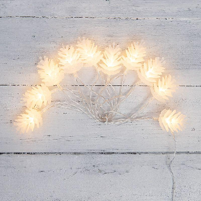 Гирлянда светодиодная "Шишки" 1.5м 10LED тепл. бел. провод прозр. 2хAA (батарейки не в комплекте) Neon-Night 303-098