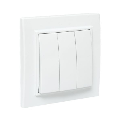 Выключатель 3-кл. СП Минск 10А бел. Basic EKF ERV10-024-10