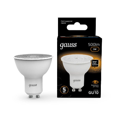 Лампа светодиодная Black MR16 5Вт 3000К тепл. бел. GU10 500лм 150-265В Gauss 101506105