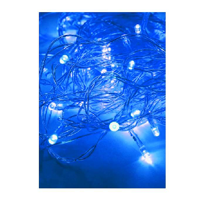 Гирлянда 10.8м (9.3+1.5) 100LED син. прозр. провод 8 режимов мигания IP20 син. Космос KOC_GIR100LED_B