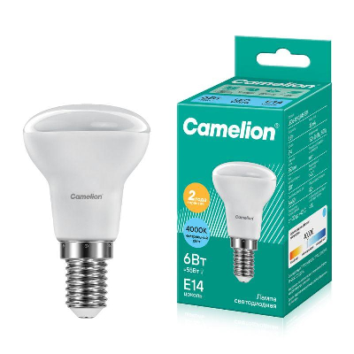 Лампа светодиодная LED6 R50/845/E14 6Вт 4500К бел. E14 480лм 220-240В Camelion 11659