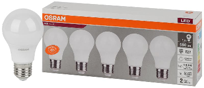 Лампа светодиодная LED Value LVCLA60 7SW/840 230В E27 2х5 RU (уп.5шт) OSRAM 4058075577657