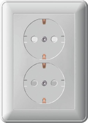 Розетка 2-м СП W59 защ. шторки с заземл. черн. бархат. SchE RS16-255-68