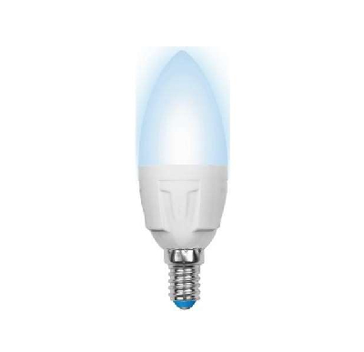 Лампа светодиодная LED-C37 7W/NW/E14 /FR PLP01WH Яркая 7Вт свеча матовая 4000К нейтр. бел. E14 (упак. картон) Uniel UL-00002411