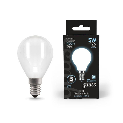 Лампа светодиодная Black Filament Шар E14 5Вт 4100К OPAL Gauss 105201205