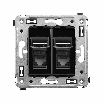 Розетка компьютерная 2-м СП Avanti "Черный квадрат" RJ45 кат.5E DKC 4402464
