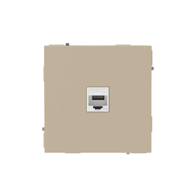Розетка компьютерная 1-м KANT RJ45 кат.5E без шторки ванильн. марципан DKC 7015663