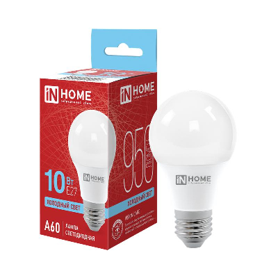 Лампа светодиодная LED-A60-VC 10Вт 230В E27 6500К 900Лм IN HOME 4690612020228