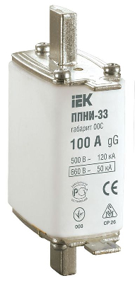 Вставка плавкая ППНИ-33 100А габарит 00С ИЭК DPP11-100