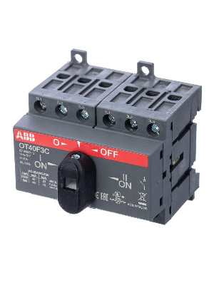 Рубильник реверсивный OT40 F3C 40А (23А AC23) ABB 1SCA104913R1001