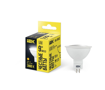Лампа LED MR16 софит 9Вт 230В 3000К GU5.3 ИЭК LLE-MR16-9-230-30-GU5