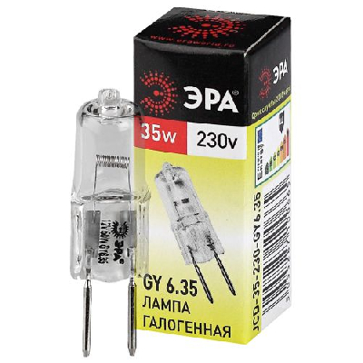 Лампа галогенная GY6.35-JCD-35W-230V 35Вт капсула GY6.35 230В Эра C0027373
